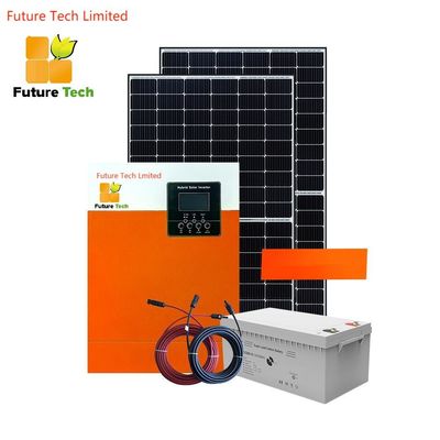خانه خارج از شبکه پانل های خورشیدی پلی کریستال با اینورتر 5.5KW با نارنجی
