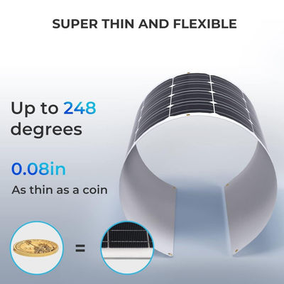 RV دریایی نازک 100w سلول پنل خورشیدی انعطاف پذیر IP68 ضد آب ODM