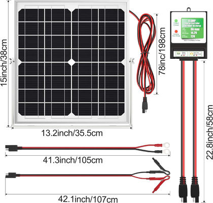 20W 12V پنل خورشیدی شارژر باتری Trickle نگهدارنده برای موتورسیکلت خودرو