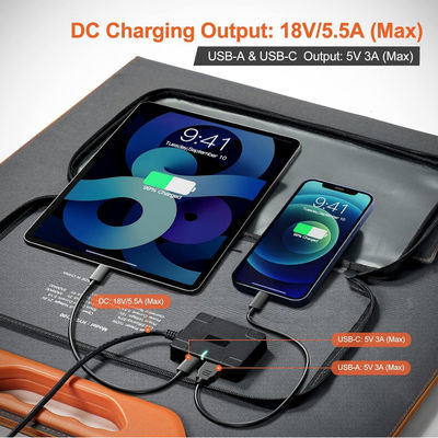 بسته سیستم خورشیدی قابل تاشو 100W RV Off Grid برای کمپینگ و پیاده روی