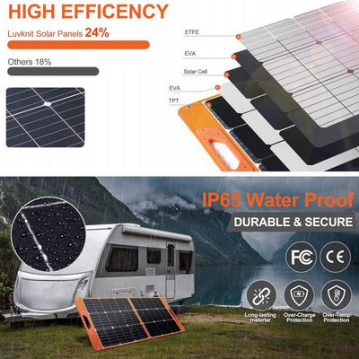 بسته سیستم خورشیدی قابل تاشو 100W RV Off Grid برای کمپینگ و پیاده روی