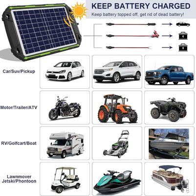 10W 12V پنروک شارژر باتری خورشیدی نگهدارنده برای ماشین قایق RV دریایی