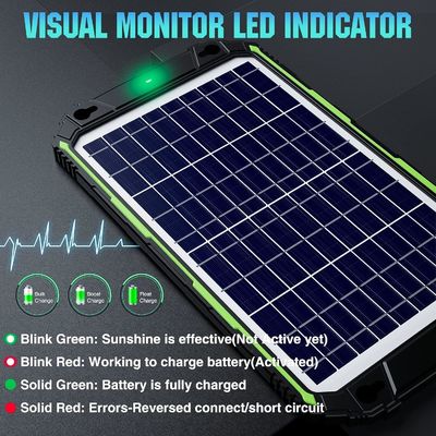 10W 12V پنروک شارژر باتری خورشیدی نگهدارنده برای ماشین قایق RV دریایی