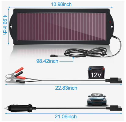 شارژگر خورشیدی قابل حمل بانک برق 1.8W 12V شارژ خورشیدی ضد آب