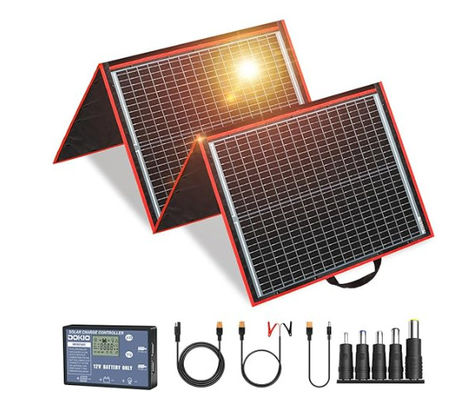 FT160 سیستم شارژر سلول های خورشیدی قابل حمل انعطاف پذیر 160W 18V با ABS سیاه