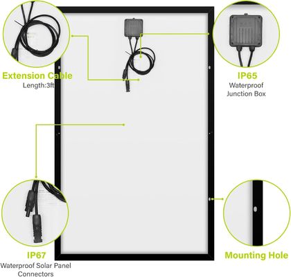 ماژول PV 250W 15V یک کریستالی سلوار پانل غیر شبکه سبک وزن