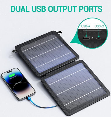 بانک شارژر خورشیدی قابل حمل 10 وات برای کمپینگ 5V 2A ضد آب IPX4