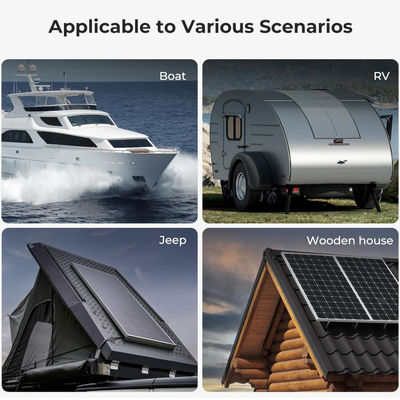 ETFE سیاه 100 وات پانل خورشیدی تک کریستال انعطاف پذیر سلول خورشیدی برای قایق ، کمپینگ ، RV ، 4WD