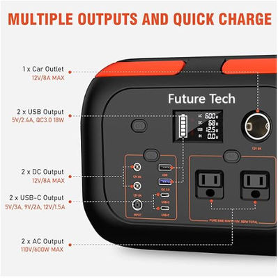 FTMB600 مجموعه برق قابل حمل 300W،600W بانک باتری لیتیوم پشتیبان