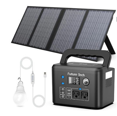 بانک برق FTB70000 با ژنراتور خورشیدی 350 وات، پانل خورشیدی 60 وات و کیت نور LED 10 وات USB