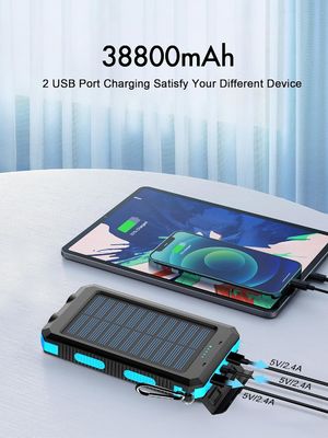 ۳۸۸۰۰ میلی آمپر برق خورشیدی بانک برق USB ضد آب برای کمپینگ در فضای باز