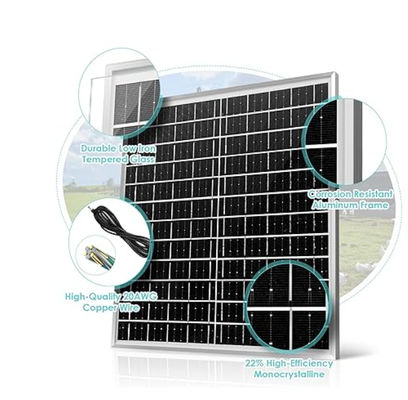 فان بدون برس سفید مونو کریستالین مینی پنل خورشیدی 30W 8 &quot;